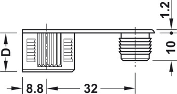 Bolț de conectare, S20, Sistem Rafix 20, pentru gaură cu Ø 5 mm